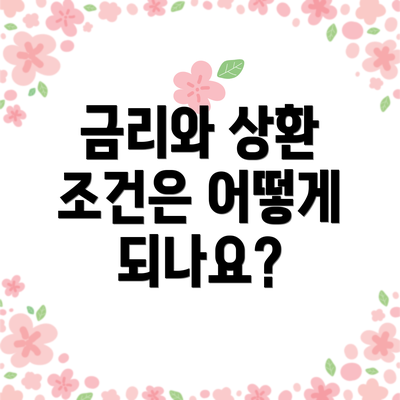 금리와 상환 조건은 어떻게 되나요?