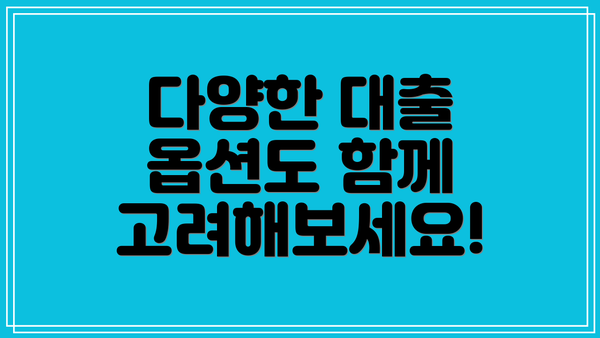 다양한 대출 옵션도 함께 고려해보세요!