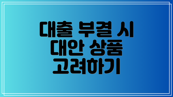 대출 부결 시 대안 상품 고려하기