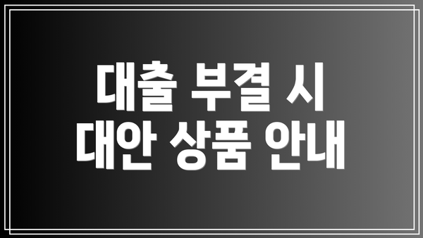 대출 부결 시 대안 상품 안내