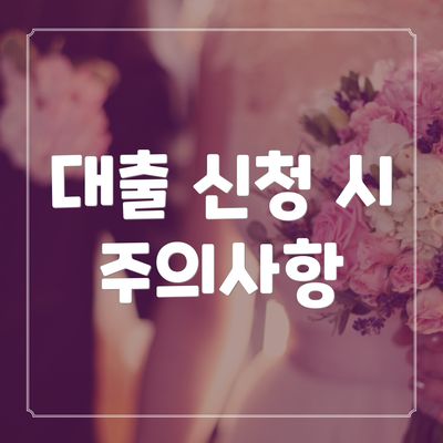 대출 신청 시 주의사항