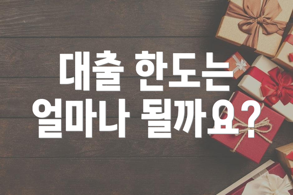 대출 한도는 얼마나 될까요?