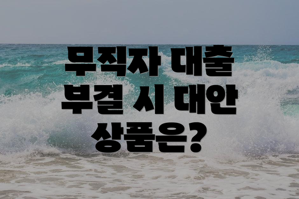 무직자 대출 부결 시 대안 상품은?