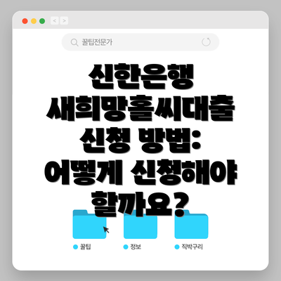 신한은행 새희망홀씨대출 신청 방법: 어떻게 신청해야 할까요?