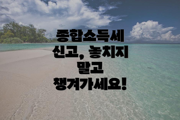 종합소득세 신고, 놓치지 말고 챙겨가세요!