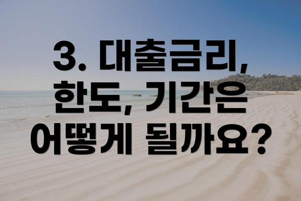 3. 대출금리, 한도, 기간은 어떻게 될까요?