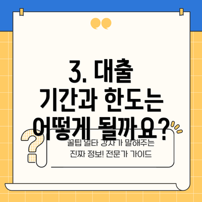 3. 대출 기간과 한도는 어떻게 될까요?