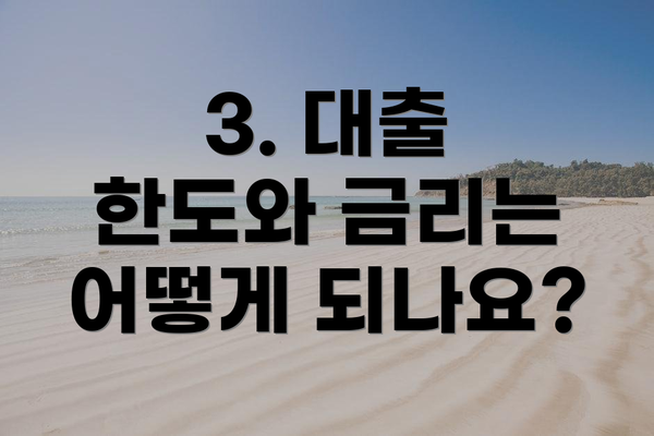 3. 대출 한도와 금리는 어떻게 되나요?