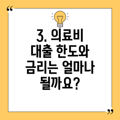 3. 의료비 대출 한도와 금리는 얼마나 될까요?