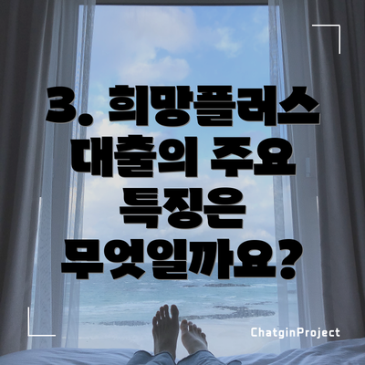 3. 희망플러스 대출의 주요 특징은 무엇일까요?