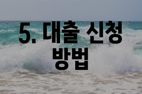 5. 대출 신청 방법