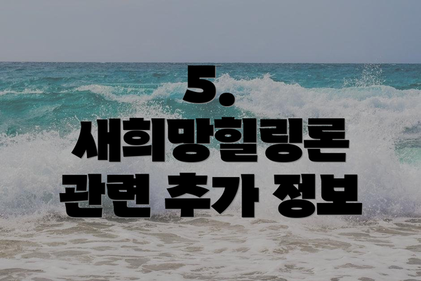 5. 새희망힐링론 관련 추가 정보