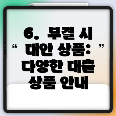 6.  부결 시 대안 상품:  다양한 대출 상품 안내