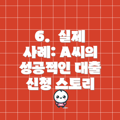 6.  실제 사례: A씨의 성공적인 대출 신청 스토리