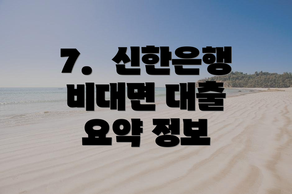 7.  신한은행 비대면 대출 요약 정보