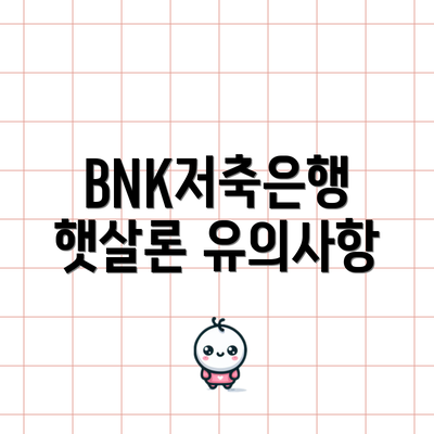 BNK저축은행 햇살론 유의사항