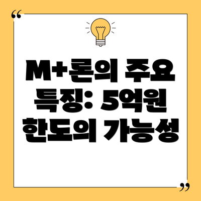 M+론의 주요 특징: 5억원 한도의 가능성