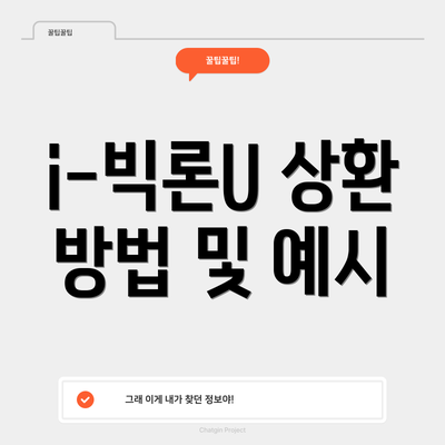 i-빅론U 상환 방법 및 예시