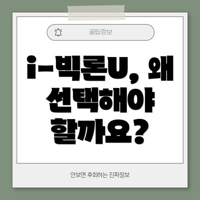i-빅론U, 왜 선택해야 할까요?