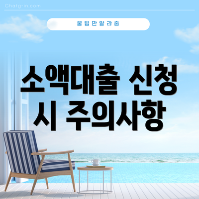 소액대출 신청 시 주의사항