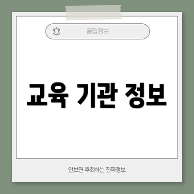 교육 기관 정보