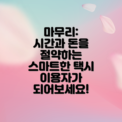 마무리: 시간과 돈을 절약하는 스마트한 택시 이용자가 되어보세요!