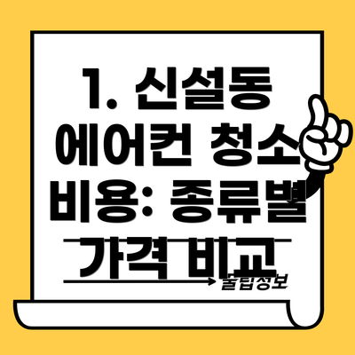 1. 신설동 에어컨 청소 비용: 종류별 가격 비교