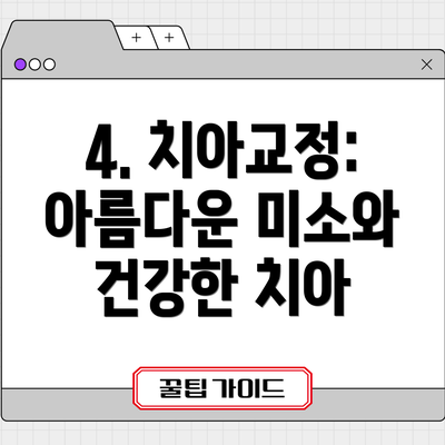 4. 치아교정: 아름다운 미소와 건강한 치아