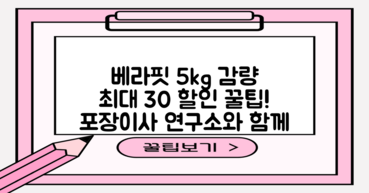 베라핏 다이어트로 5kg 감량, 최대 30% 할인받는 방법은? 포장이사 연구소의 다이어트 연계 가이드