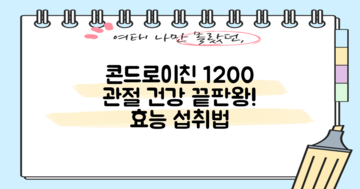 관절 건강을 위한 콘드로이친 1200: 효능과 섭취방법 완벽 가이드