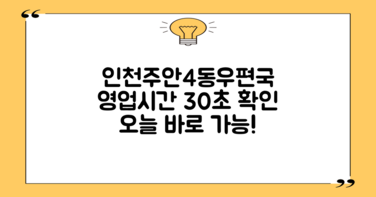 인천주안4동우편취급국 영업시간, 오늘 바로 확인 가능할까?