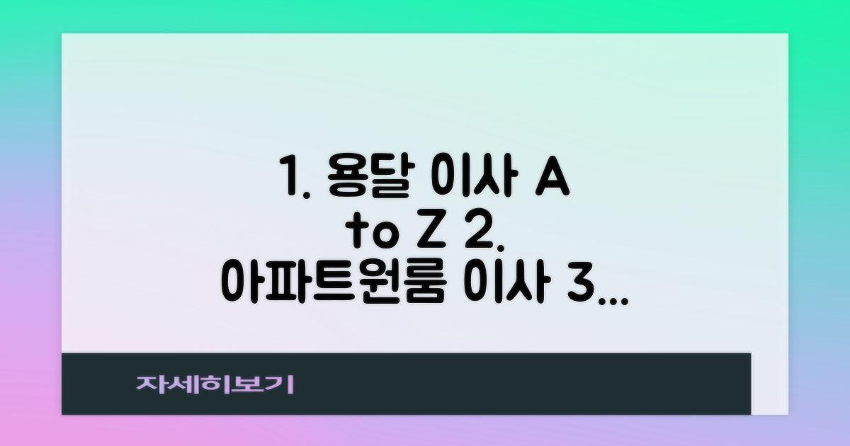 용달, 아파트, 원룸 이사, 제대로 알고 준비하자!