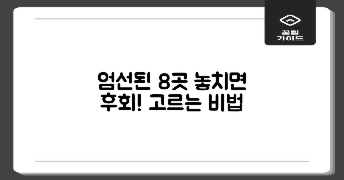 엄선된 8곳, 어떻게 고를까?