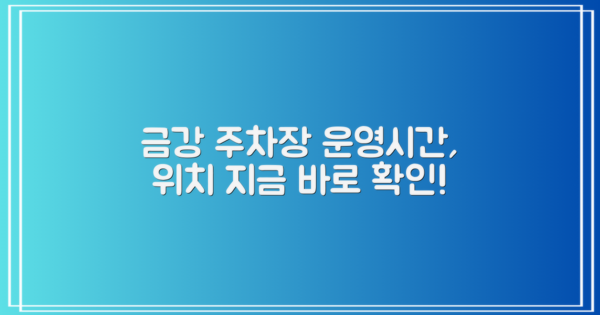 금강 주차장 운영시간, 위치 확인