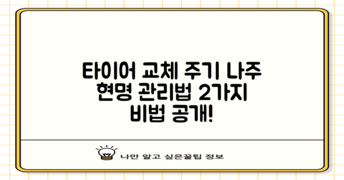 나주 타이어 교체 주기, 현명하게 관리하는 2가지 방법