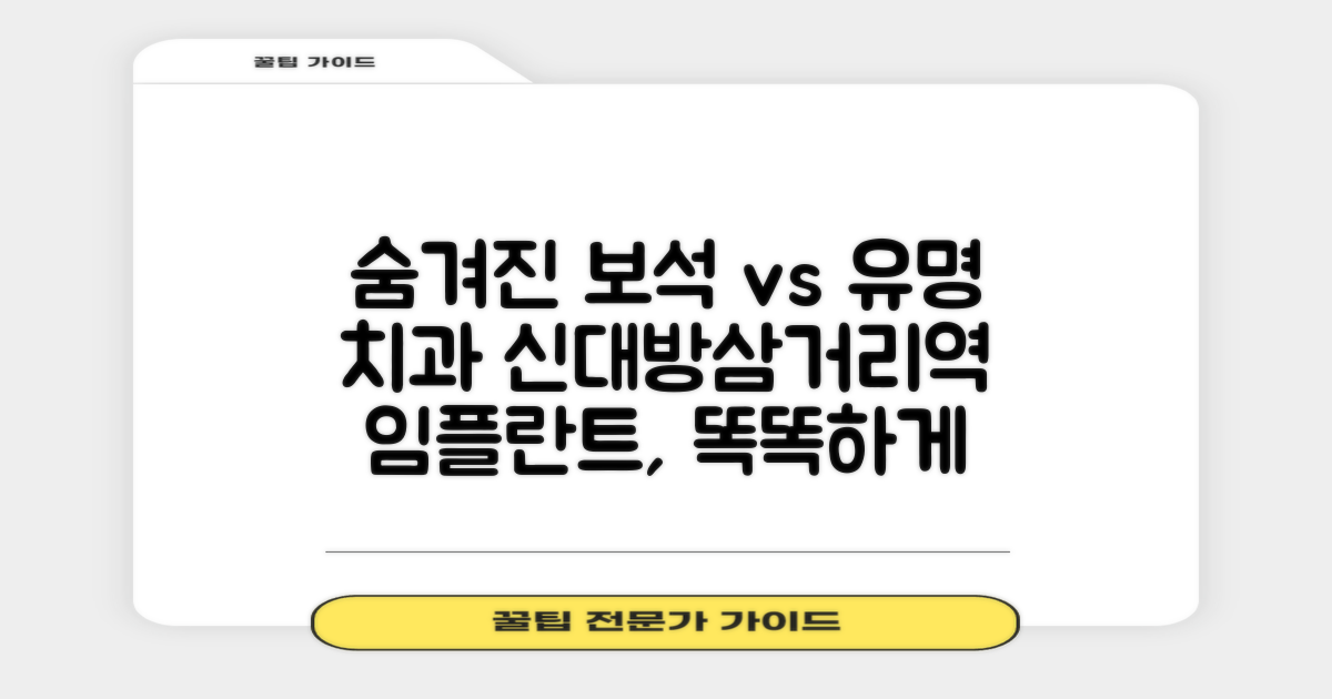 숨겨진 보석 vs 유명 치과: 신대방삼거리역 임플란트 치과 선택 가이드