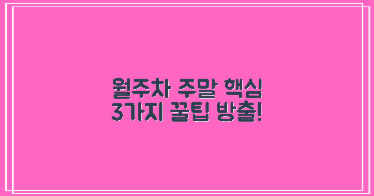 월주차/주말 3가지 핵심 정보