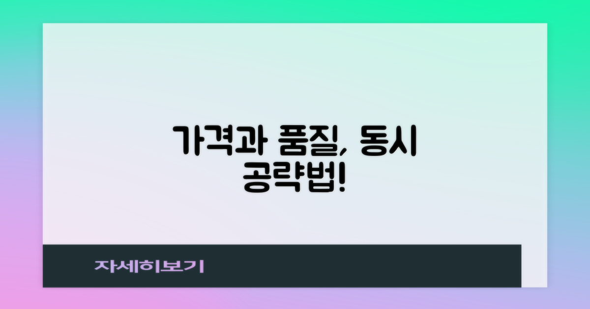 가격과 품질, 동시에 잡을 수 있을까?