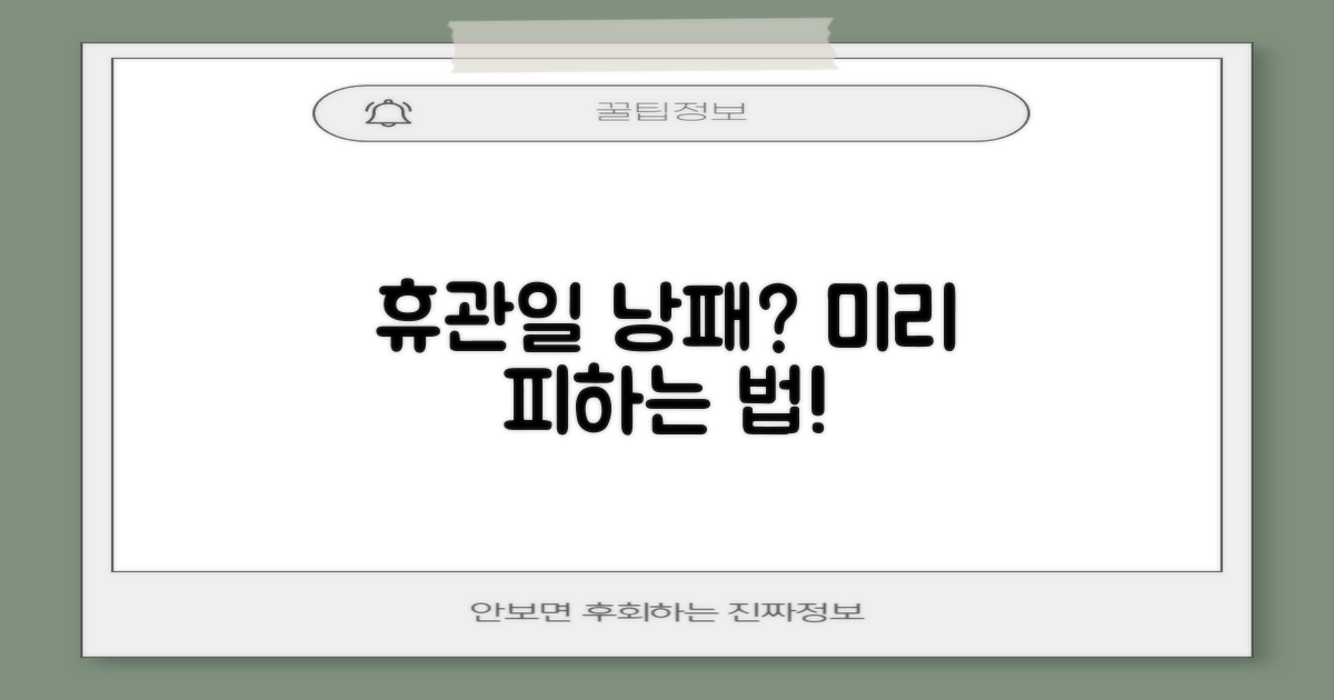 휴관일, 언제 피해야 할까?