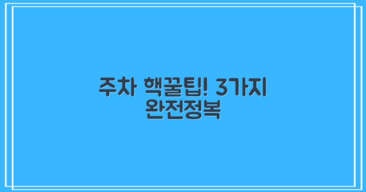 주차 3가지 핵심 팁