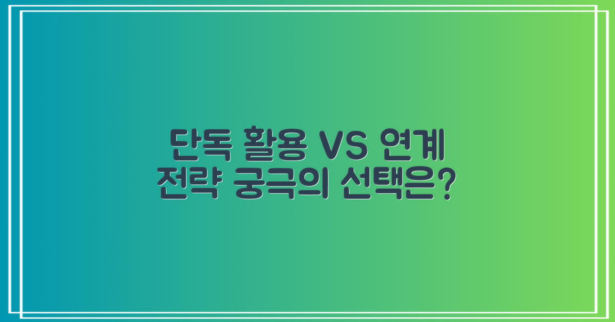 단독 활용 vs 연계 전략