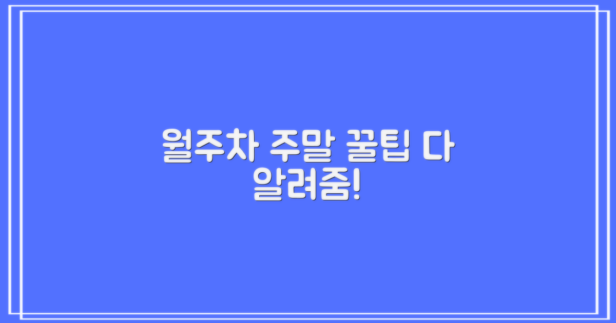 월주차, 주말 팁 확인하세요!