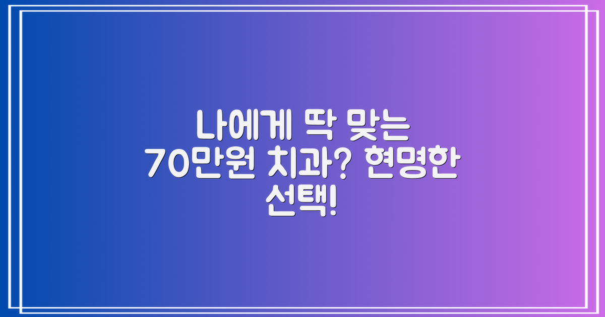 나에게 맞는 70만원 치과는?