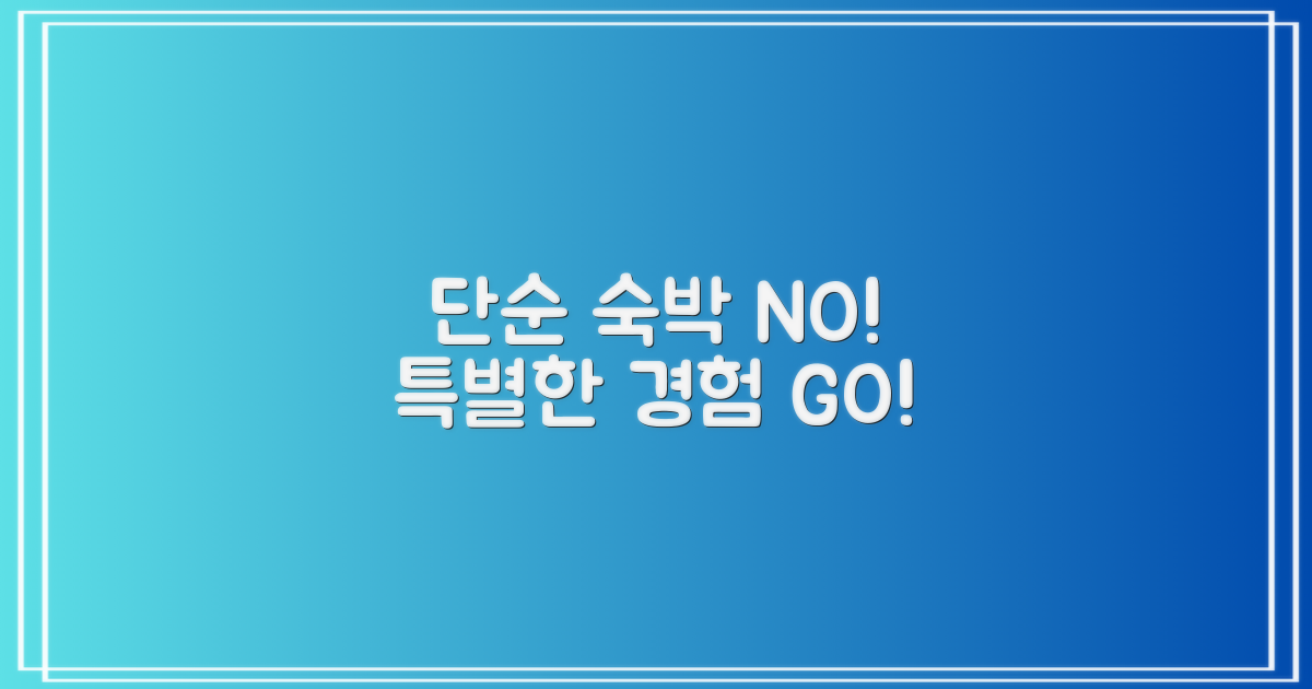 단순 숙박 vs. 특별한 경험