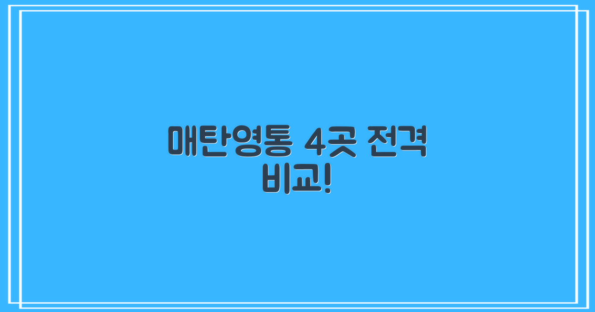 매탄영통 4곳 비교 3가지