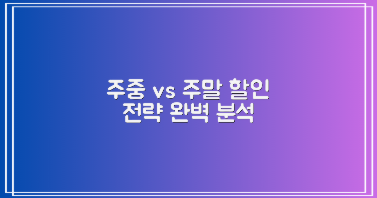 주중 vs 주말, 할인 전략 분석