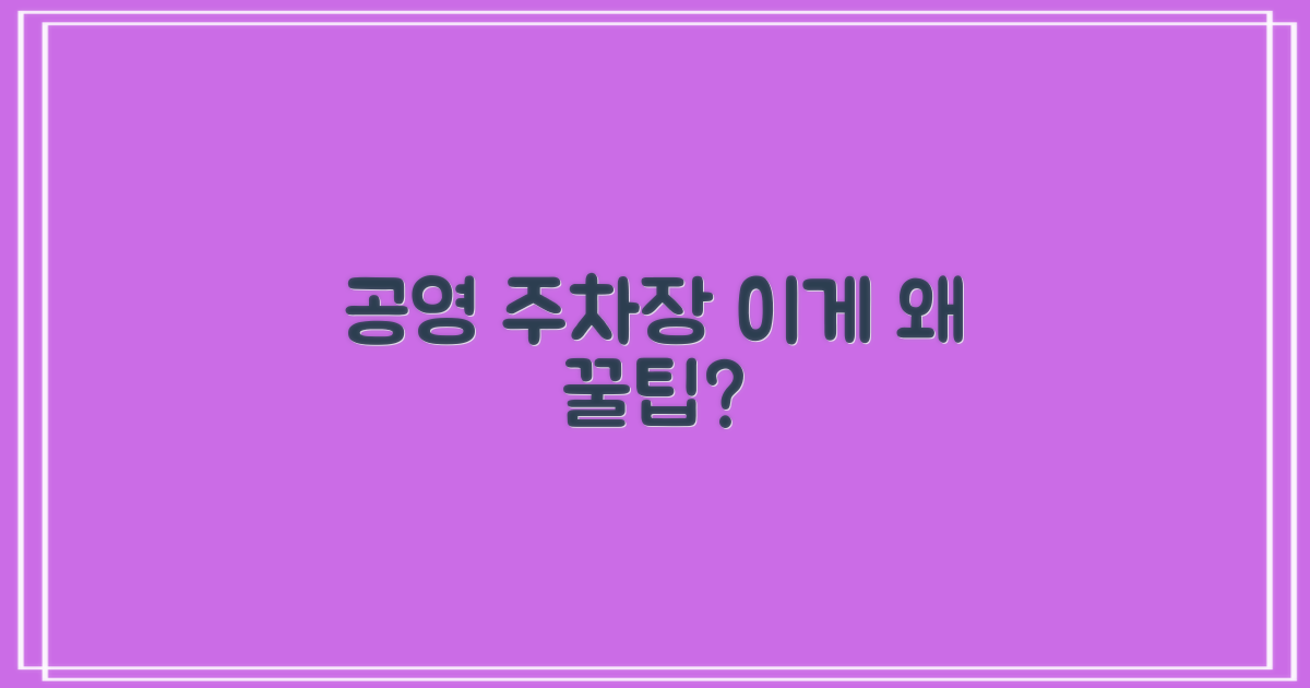 공영 주차장, 왜 꿀팁일까?