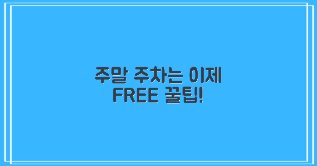 주말/무료 주차 팁 놓치지 마세요!