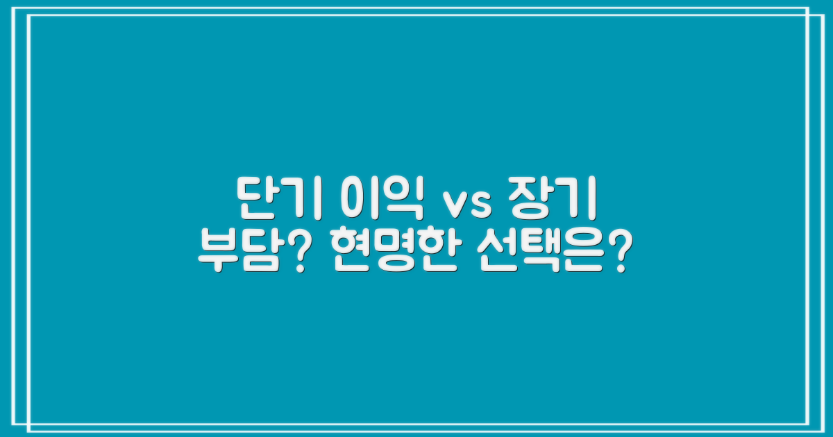 단기적 이익 vs 장기적 부담