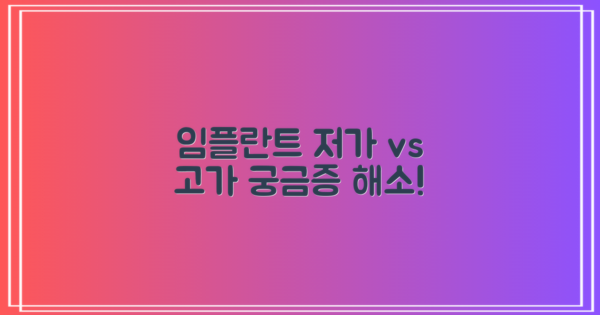 저가 vs 고가 임플란트